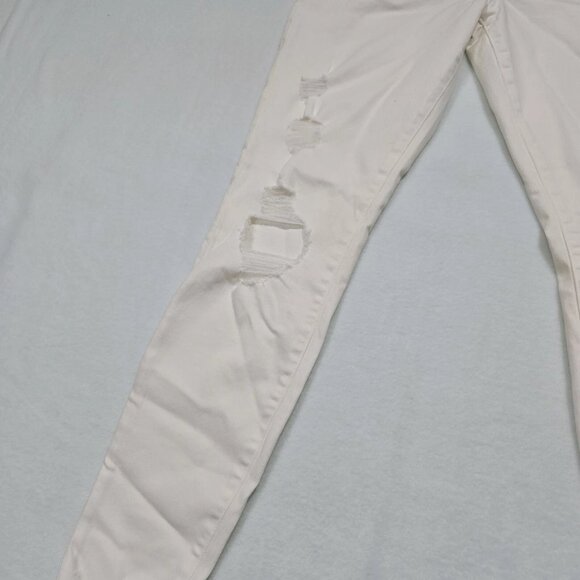 Abercrombie & Fitch Jeans Women Size 31/12 Ivory Super Skinny Low Rise Stretch - Picture 4 of 15